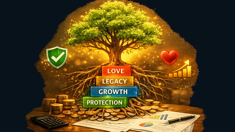 Illustration of legacy, growth, and protection planning concepts.